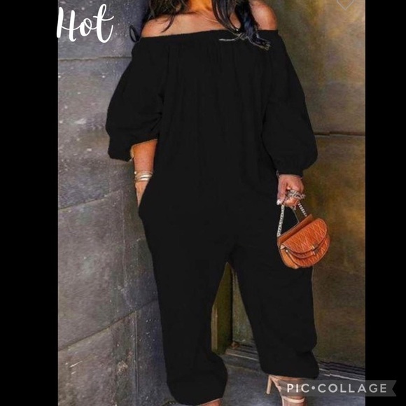 Blu Trends Pants - Black Oversized Jumpsuit